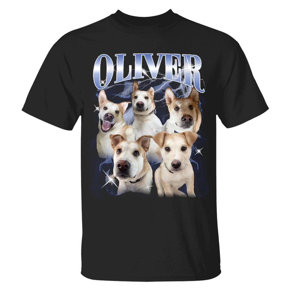 Custom Vintage Pet Shirt - Personalized Dog Bootleg Rap Tee, Retro 90s Graphic T-Shirt, Dog Lover Apparel, Custom Pet Face Design