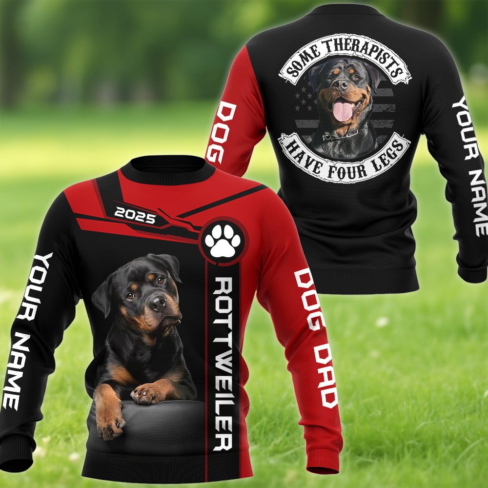 Some Therapists Have Four Legs, Personalized Dog Dad Mom Shirt , Gift For Dog Lovers T1807