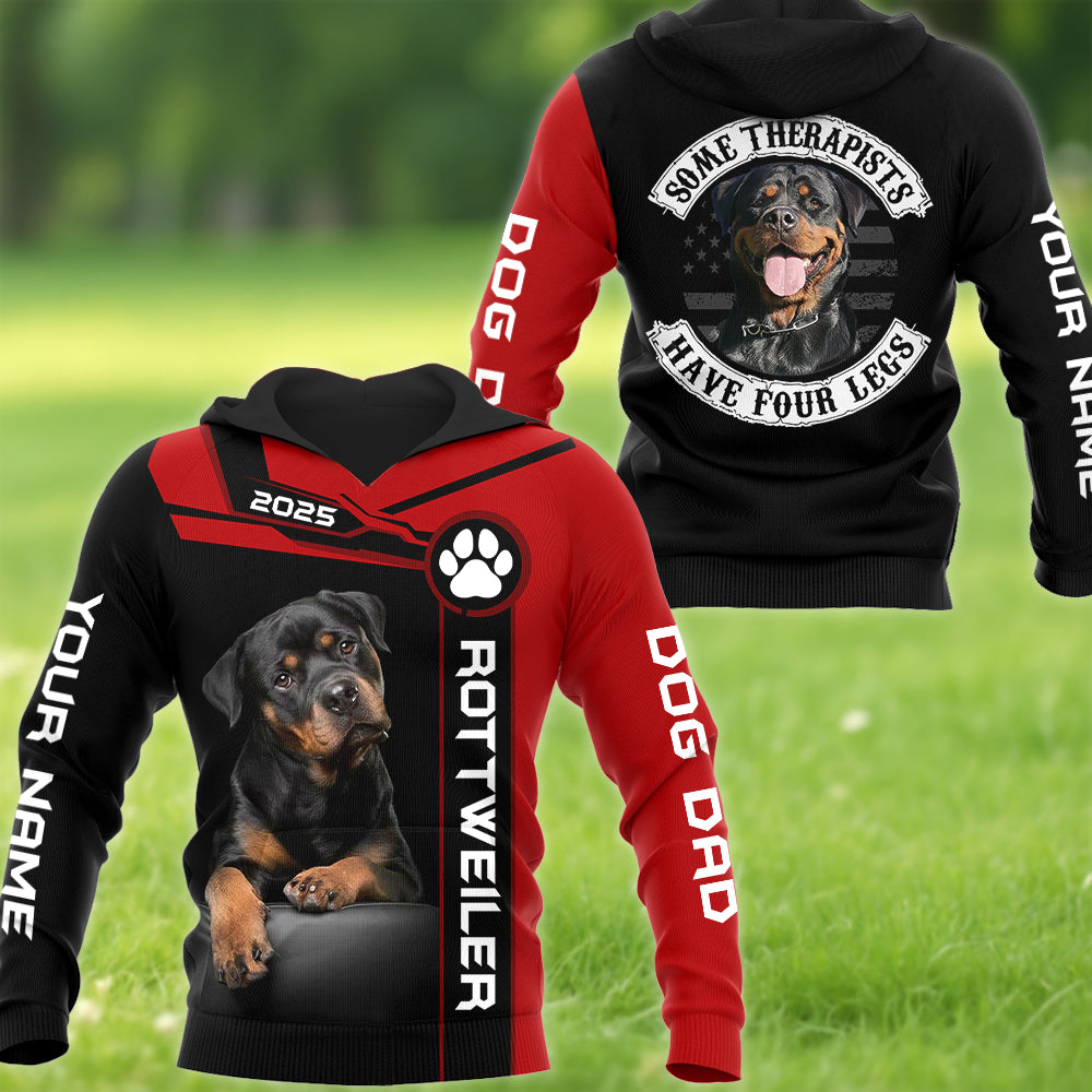 Some Therapists Have Four Legs, Personalized Dog Dad Mom Shirt , Gift For Dog Lovers T1807