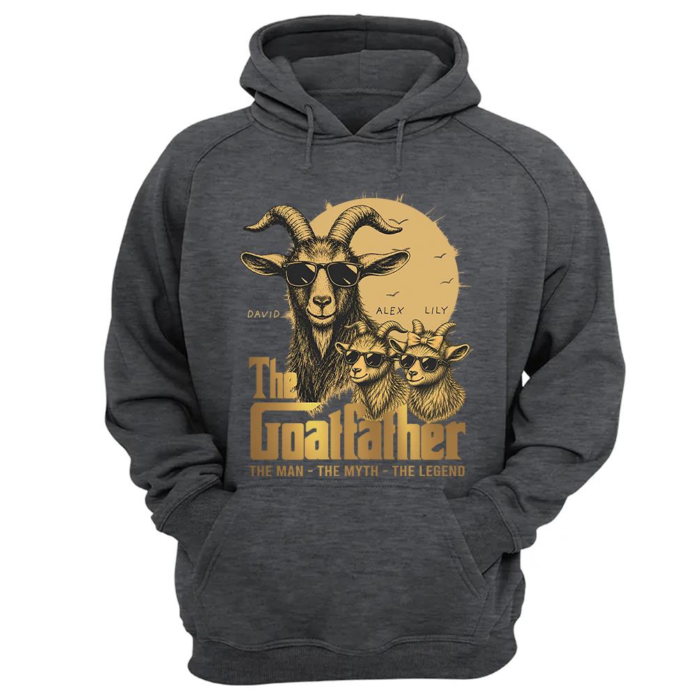 Goat Father The Man The Myth The Legend, Personalized T-Shirt Father Day, Gifts for Dad Husband, Funny Papa  Tshirt Cool Goat Father Tee MI209 Nh00