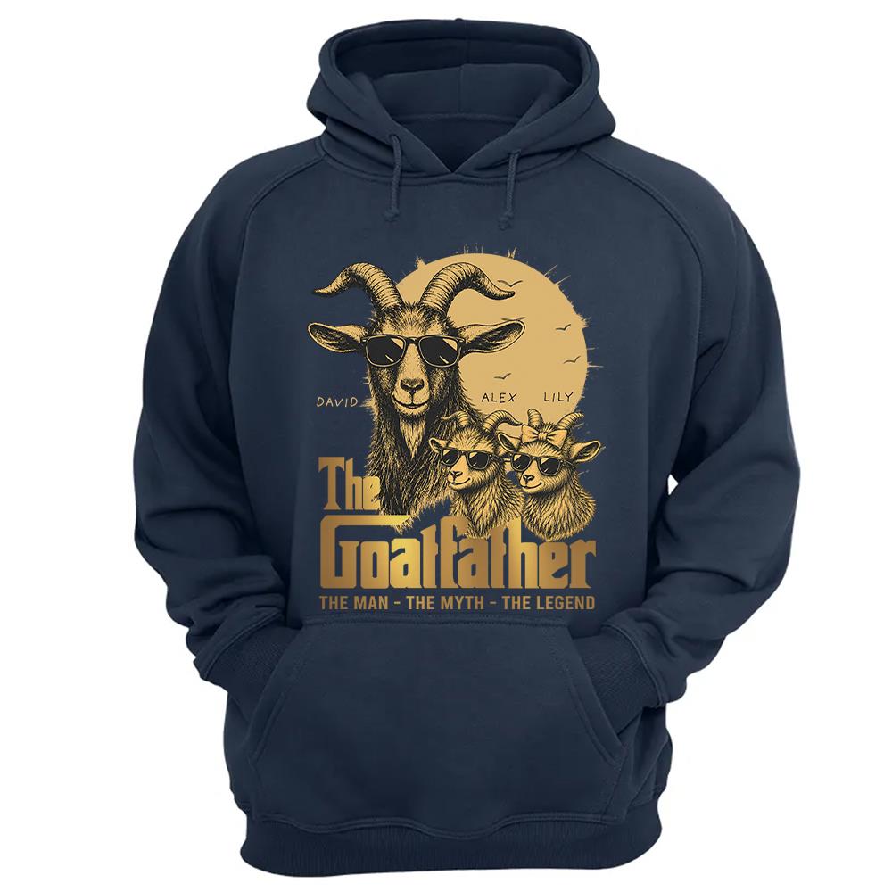Goat Father The Man The Myth The Legend, Personalized T-Shirt Father Day, Gifts for Dad Husband, Funny Papa  Tshirt Cool Goat Father Tee MI209 Nh00