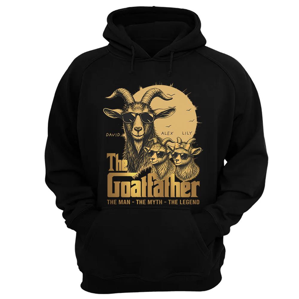 Goat Father The Man The Myth The Legend, Personalized T-Shirt Father Day, Gifts for Dad Husband, Funny Papa  Tshirt Cool Goat Father Tee MI209 Nh00
