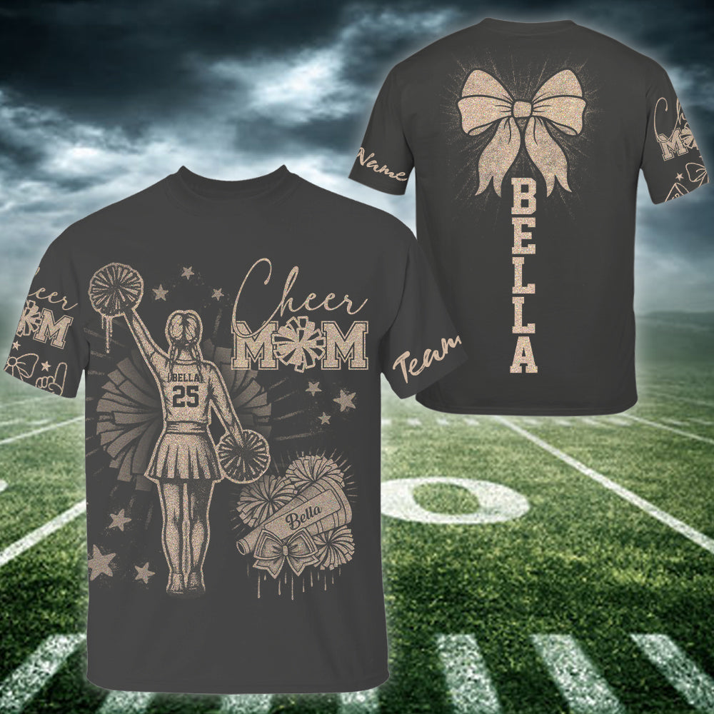 Personalized Bleach Style Cheer Shirt For Cheer Mom Hv01