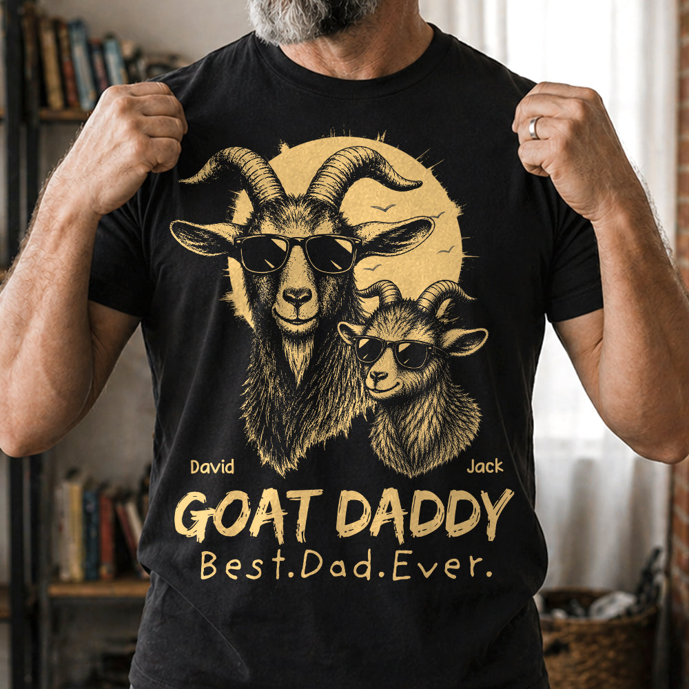 Goat Daddy, Personalized T-Shirt Father Day, Gifts for Dad Husband, Funny Papa Tshirt Cool Goat Daddy Tee MI209 Hv01