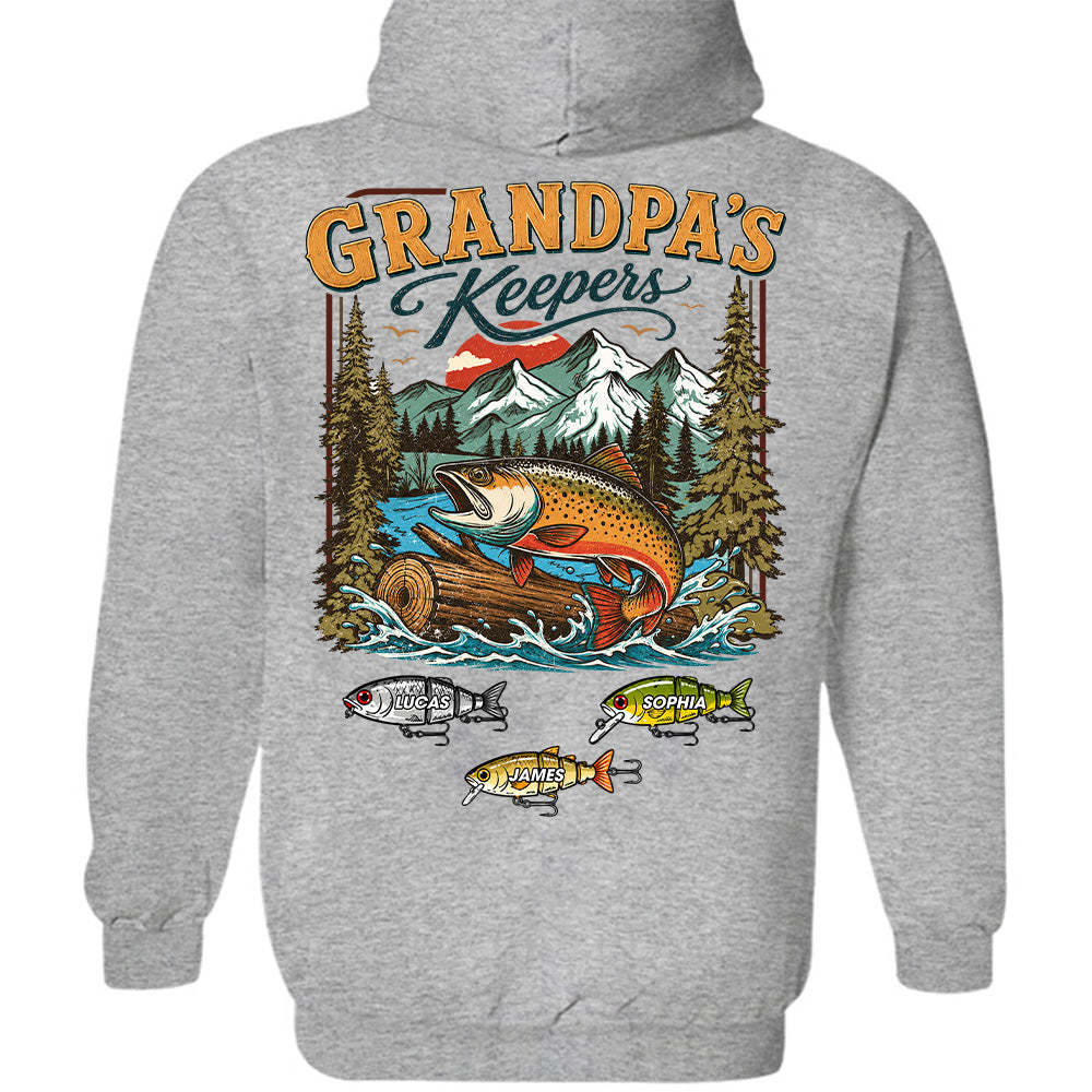 Grandpa’s Keepers T-Shirt – Personalized Fishing Grandpa Shirt Vr2 T24