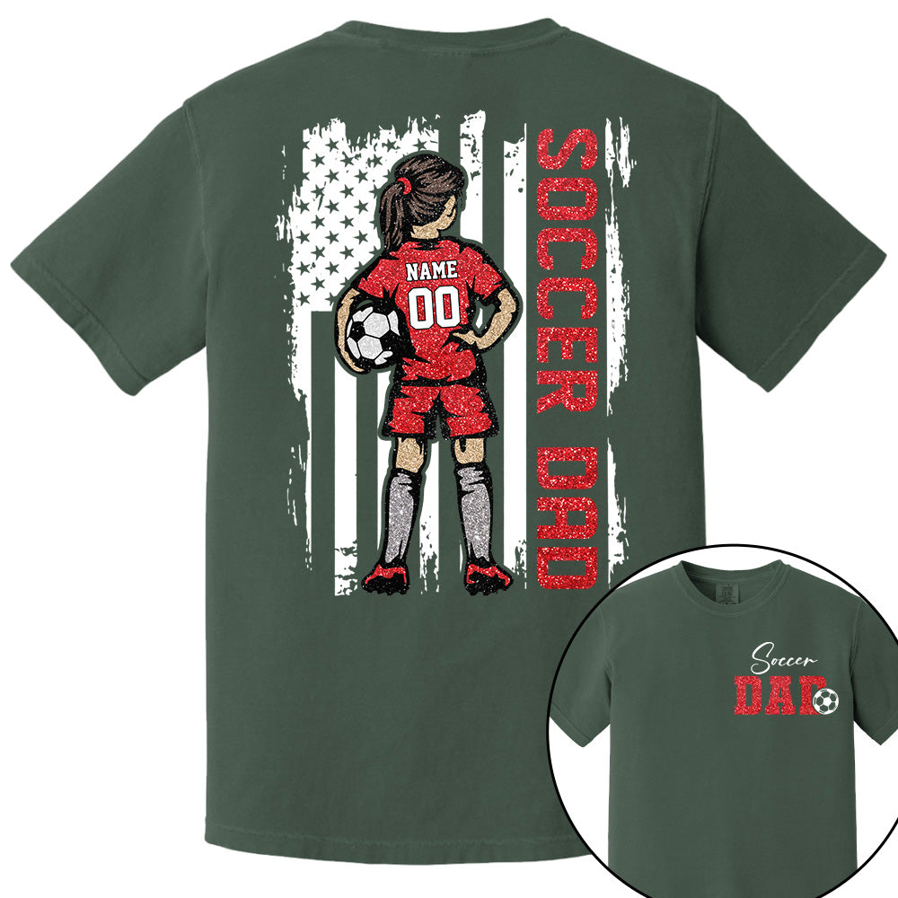 Soccer Dad Personalized Soccer Boy or Girl Shirt For Dad Custom Kids Name Custom Kids Name Soccer Dad Gift For Dad T1807 VH01