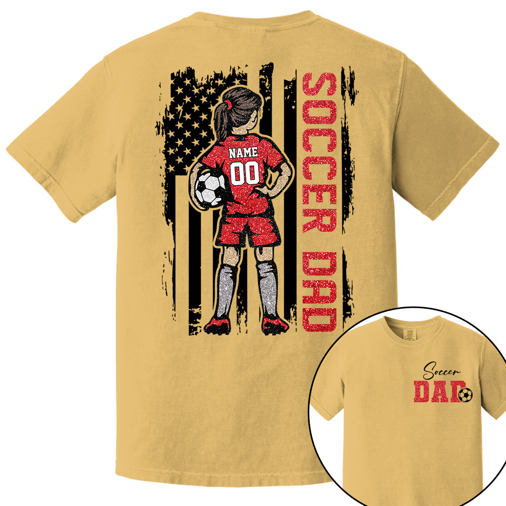 Soccer Dad Personalized Soccer Boy or Girl Shirt For Dad Custom Kids Name Custom Kids Name Soccer Dad Gift For Dad T1807 VH01