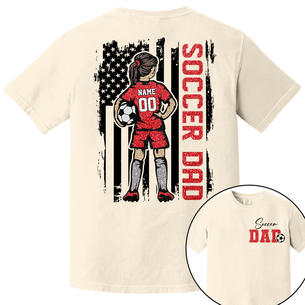Soccer Dad Personalized Soccer Boy or Girl Shirt For Dad Custom Kids Name Custom Kids Name Soccer Dad Gift For Dad T1807 VH01