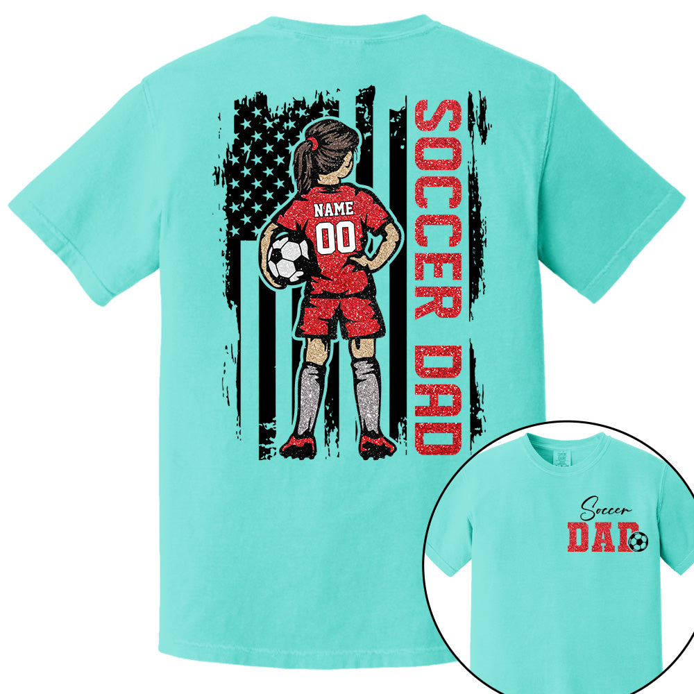 Soccer Dad Personalized Soccer Boy or Girl Shirt For Dad Custom Kids Name Custom Kids Name Soccer Dad Gift For Dad T1807 VH01