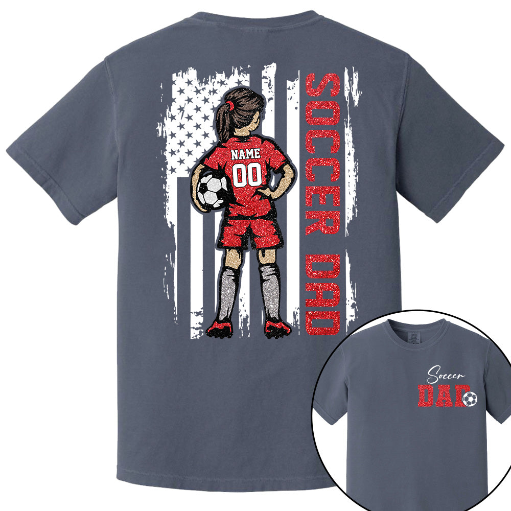 Soccer Dad Personalized Soccer Boy or Girl Shirt For Dad Custom Kids Name Custom Kids Name Soccer Dad Gift For Dad T1807 VH01