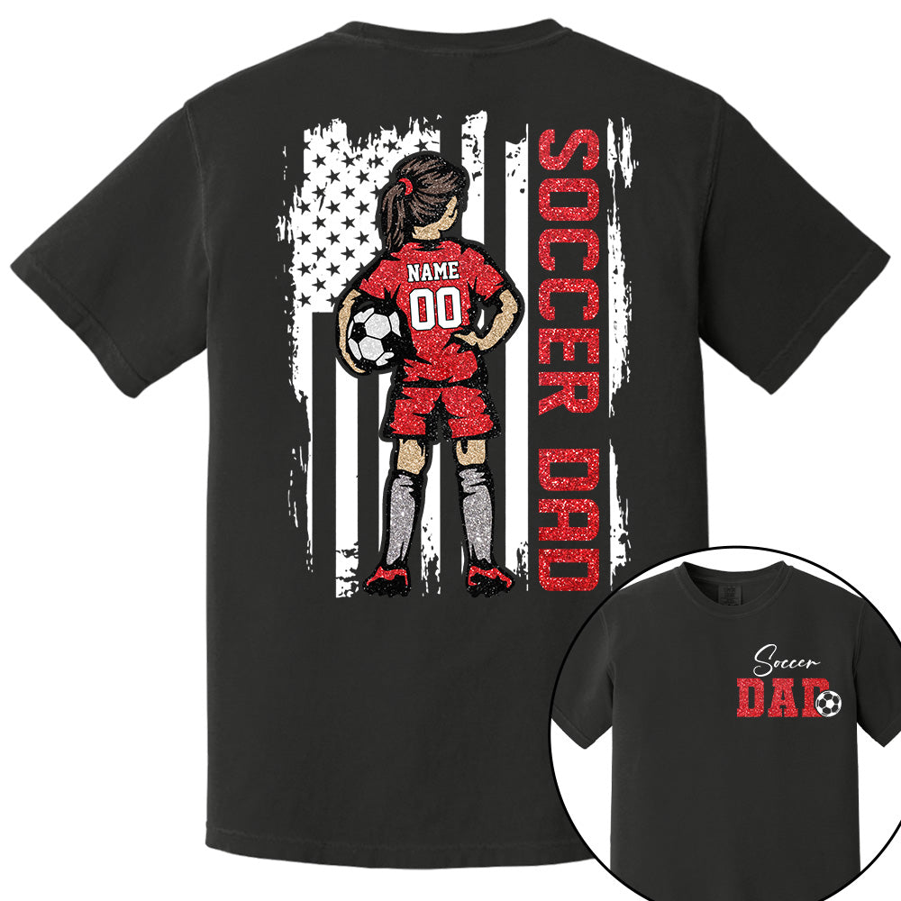 Soccer Dad Personalized Soccer Boy or Girl Shirt For Dad Custom Kids Name Custom Kids Name Soccer Dad Gift For Dad T1807 VH01