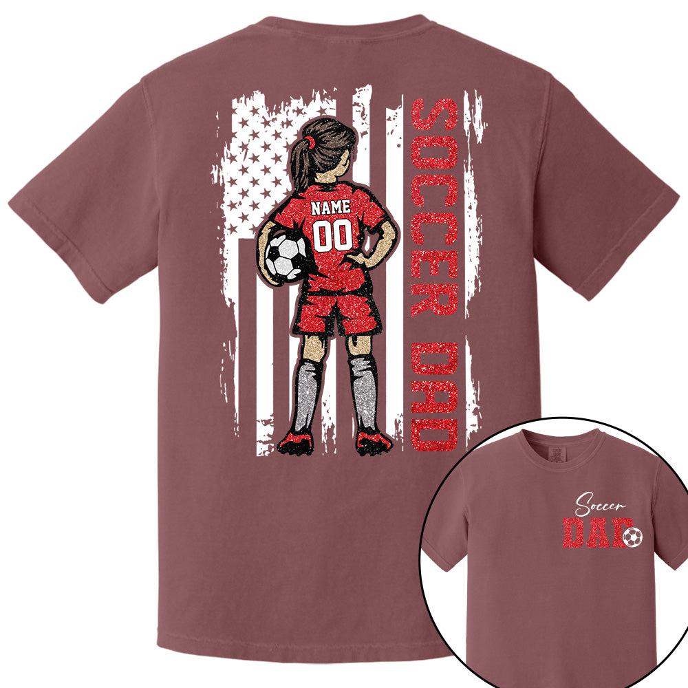 Soccer Dad Personalized Soccer Boy or Girl Shirt For Dad Custom Kids Name Custom Kids Name Soccer Dad Gift For Dad T1807 VH01