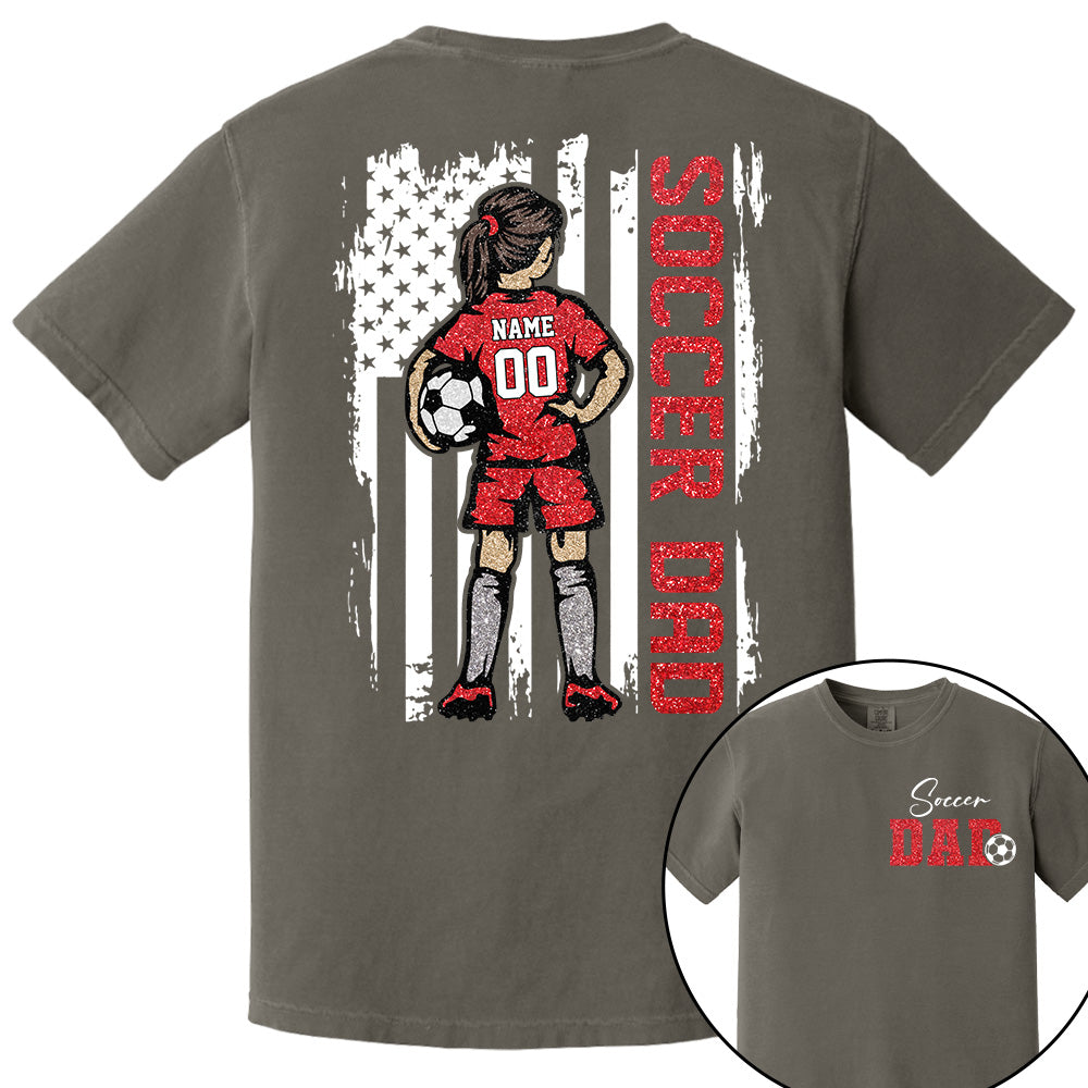 Soccer Dad Personalized Soccer Boy or Girl Shirt For Dad Custom Kids Name Custom Kids Name Soccer Dad Gift For Dad T1807 VH01