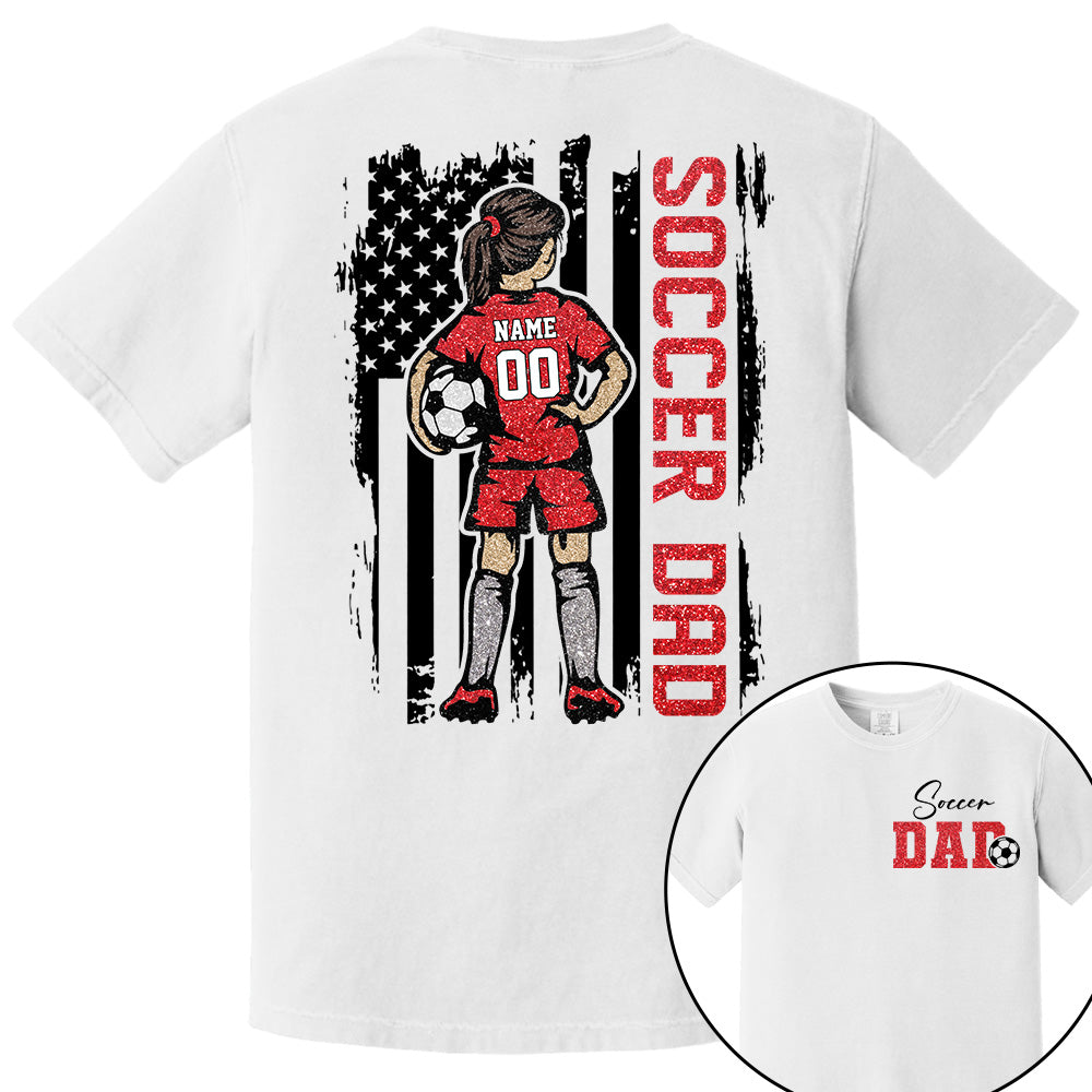 Soccer Dad Personalized Soccer Boy or Girl Shirt For Dad Custom Kids Name Custom Kids Name Soccer Dad Gift For Dad T1807 VH01