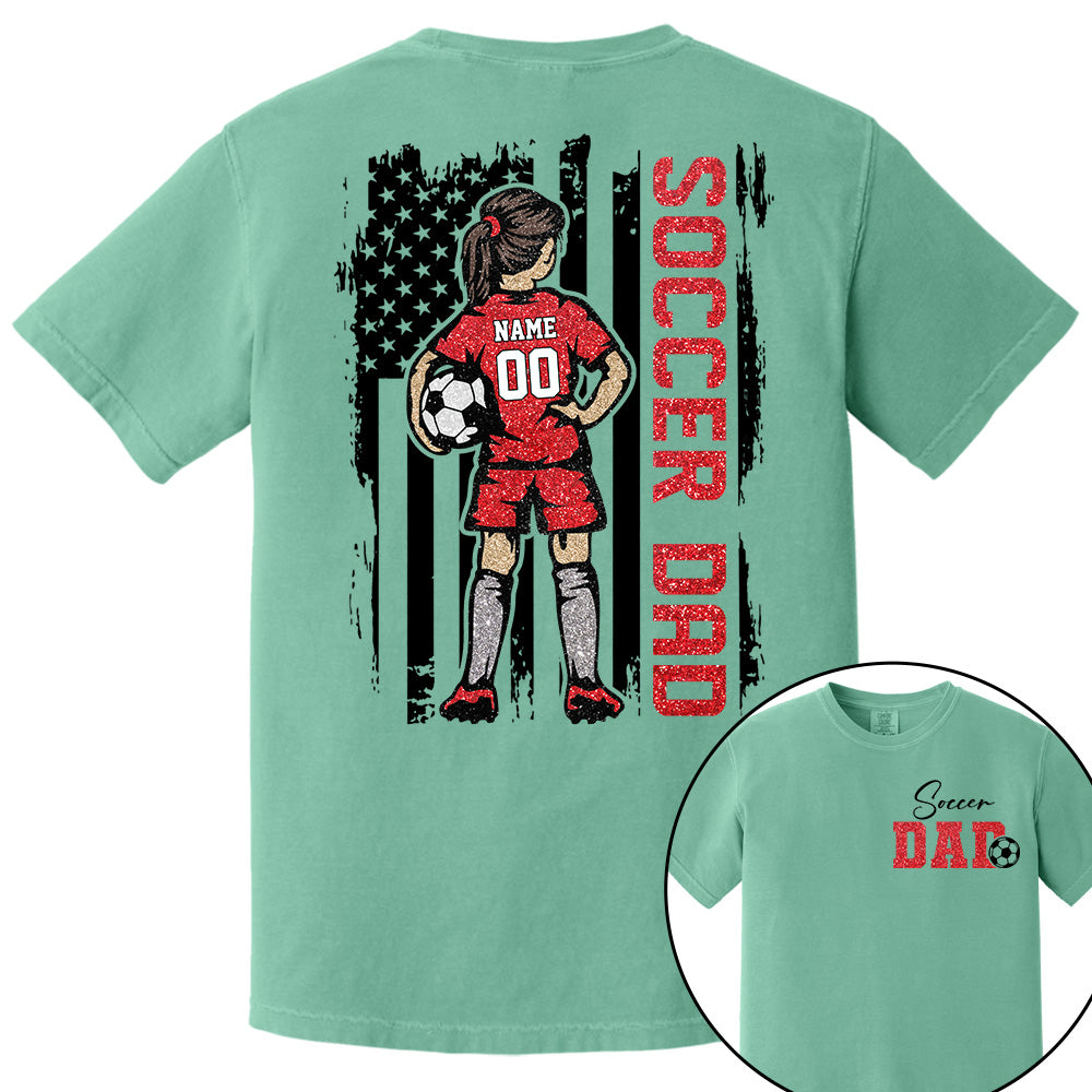 Soccer Dad Personalized Soccer Boy or Girl Shirt For Dad Custom Kids Name Custom Kids Name Soccer Dad Gift For Dad T1807 VH01