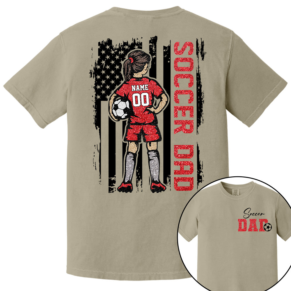 Soccer Dad Personalized Soccer Boy or Girl Shirt For Dad Custom Kids Name Custom Kids Name Soccer Dad Gift For Dad T1807 VH01