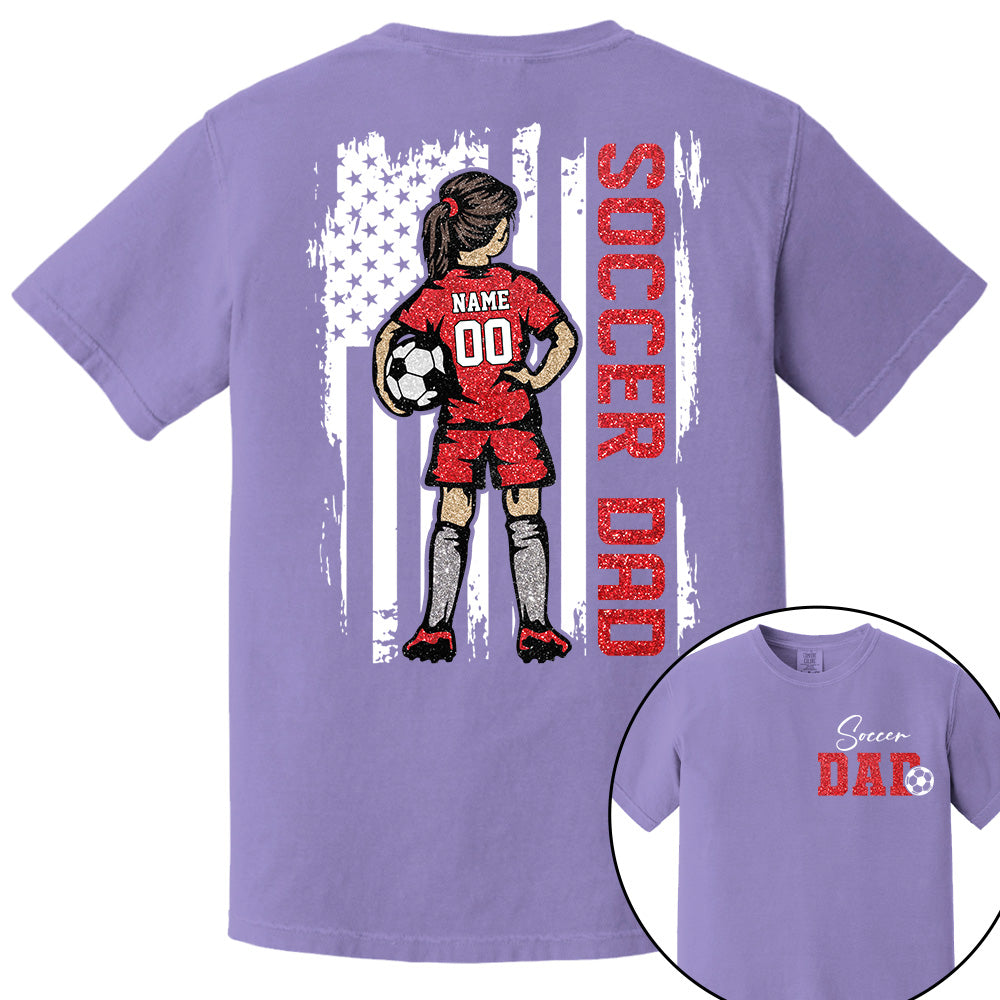 Soccer Dad Personalized Soccer Boy or Girl Shirt For Dad Custom Kids Name Custom Kids Name Soccer Dad Gift For Dad T1807 VH01