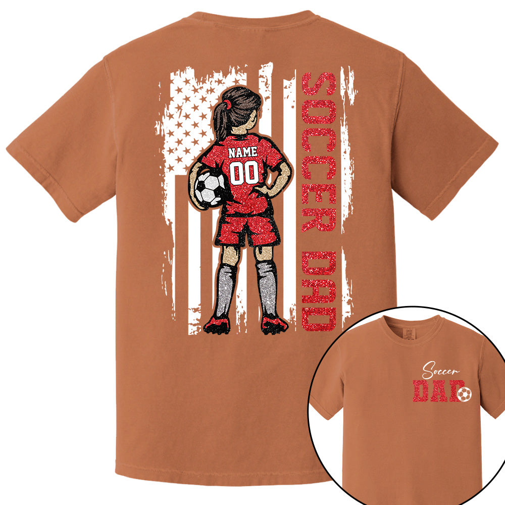 Soccer Dad Personalized Soccer Boy or Girl Shirt For Dad Custom Kids Name Custom Kids Name Soccer Dad Gift For Dad T1807 VH01