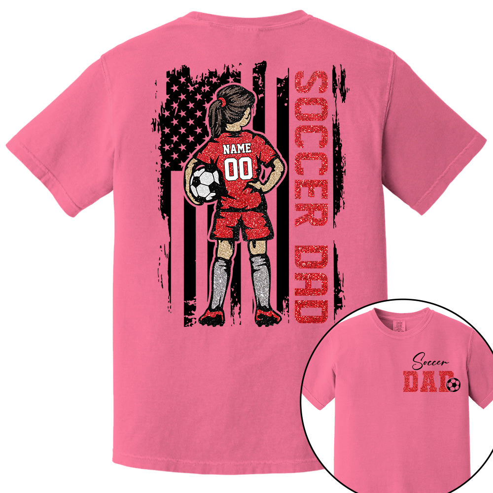 Soccer Dad Personalized Soccer Boy or Girl Shirt For Dad Custom Kids Name Custom Kids Name Soccer Dad Gift For Dad T1807 VH01
