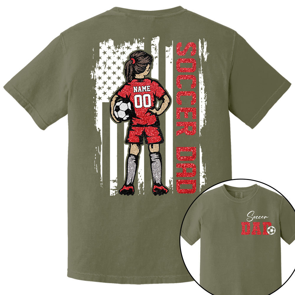 Soccer Dad Personalized Soccer Boy or Girl Shirt For Dad Custom Kids Name Custom Kids Name Soccer Dad Gift For Dad T1807 VH01