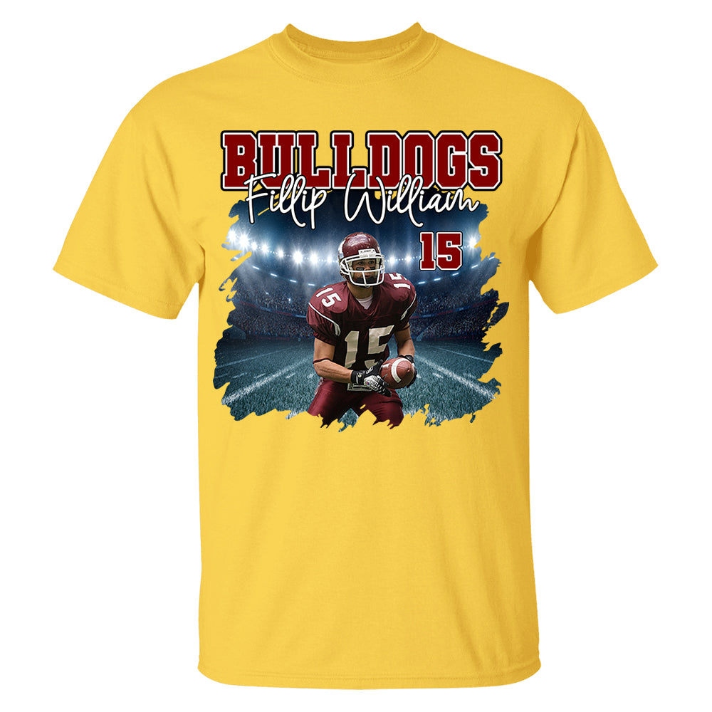 Football Personalized Shirt Custom Photo And Team Name, Custom Bootleg Rap Tee Football Nh00