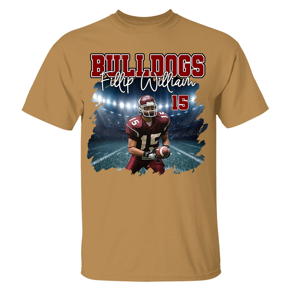 Football Personalized Shirt Custom Photo And Team Name, Custom Bootleg Rap Tee Football Nh00
