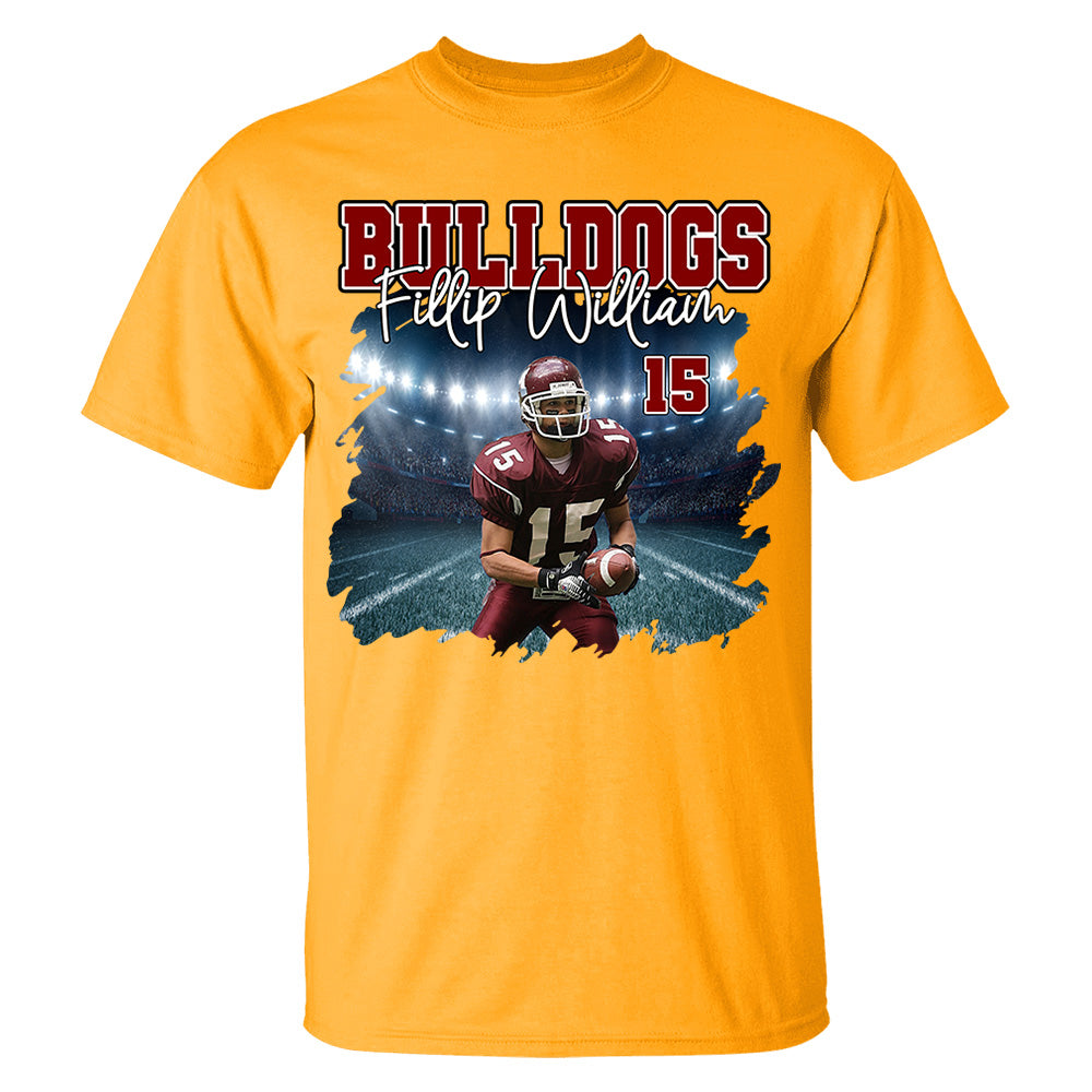 Football Personalized Shirt Custom Photo And Team Name, Custom Bootleg Rap Tee Football Nh00