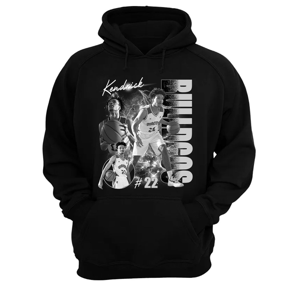 Personalized Photo Basketball Player Shirt - Custom Team Name School Name Bootleg Shirt T1807 Pt99