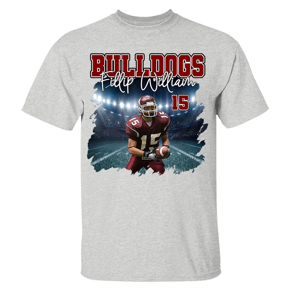 Football Personalized Shirt Custom Photo And Team Name, Custom Bootleg Rap Tee Football Nh00