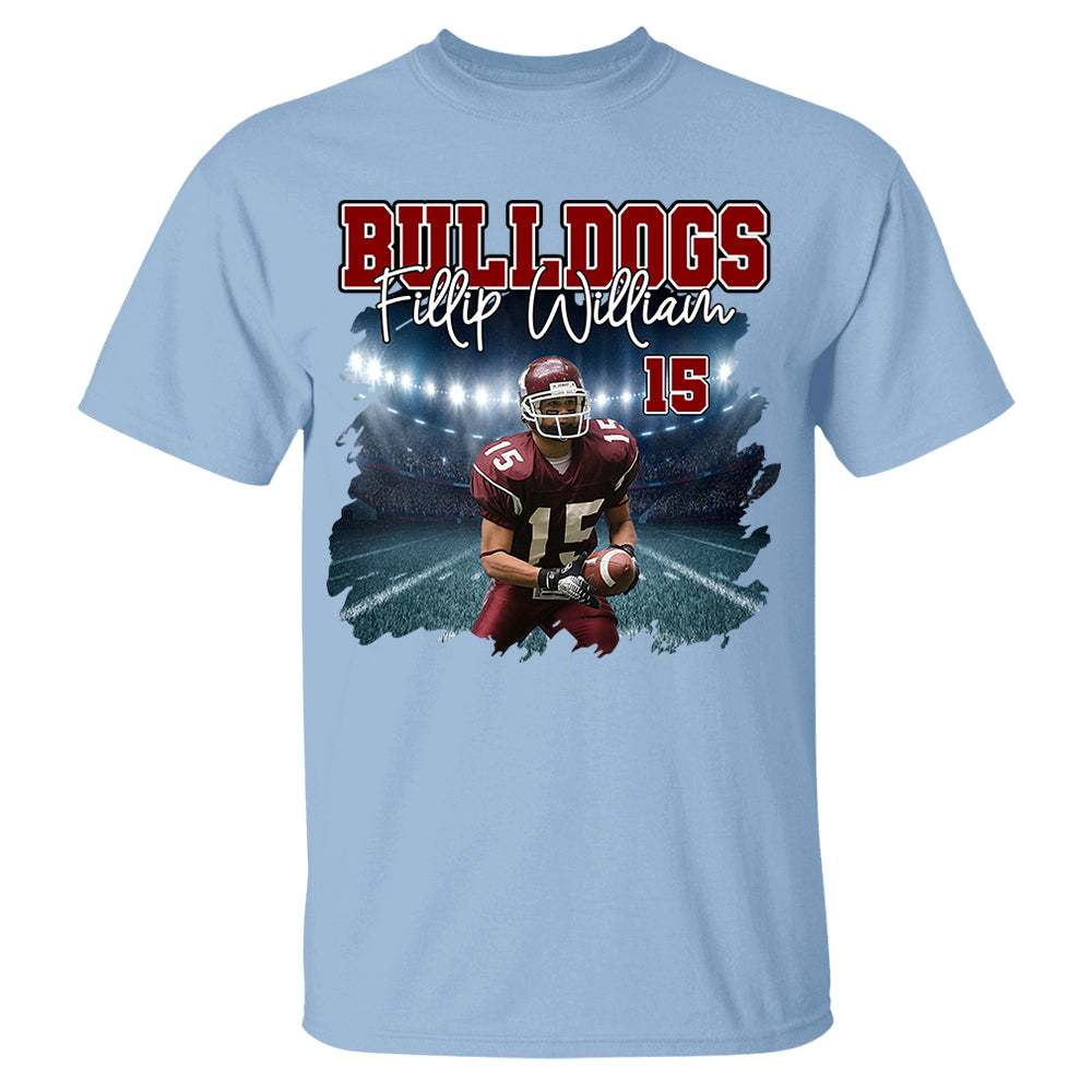 Football Personalized Shirt Custom Photo And Team Name, Custom Bootleg Rap Tee Football Nh00