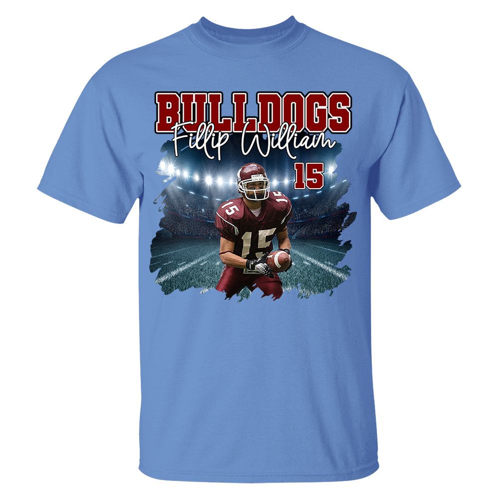 Football Personalized Shirt Custom Photo And Team Name, Custom Bootleg Rap Tee Football Nh00
