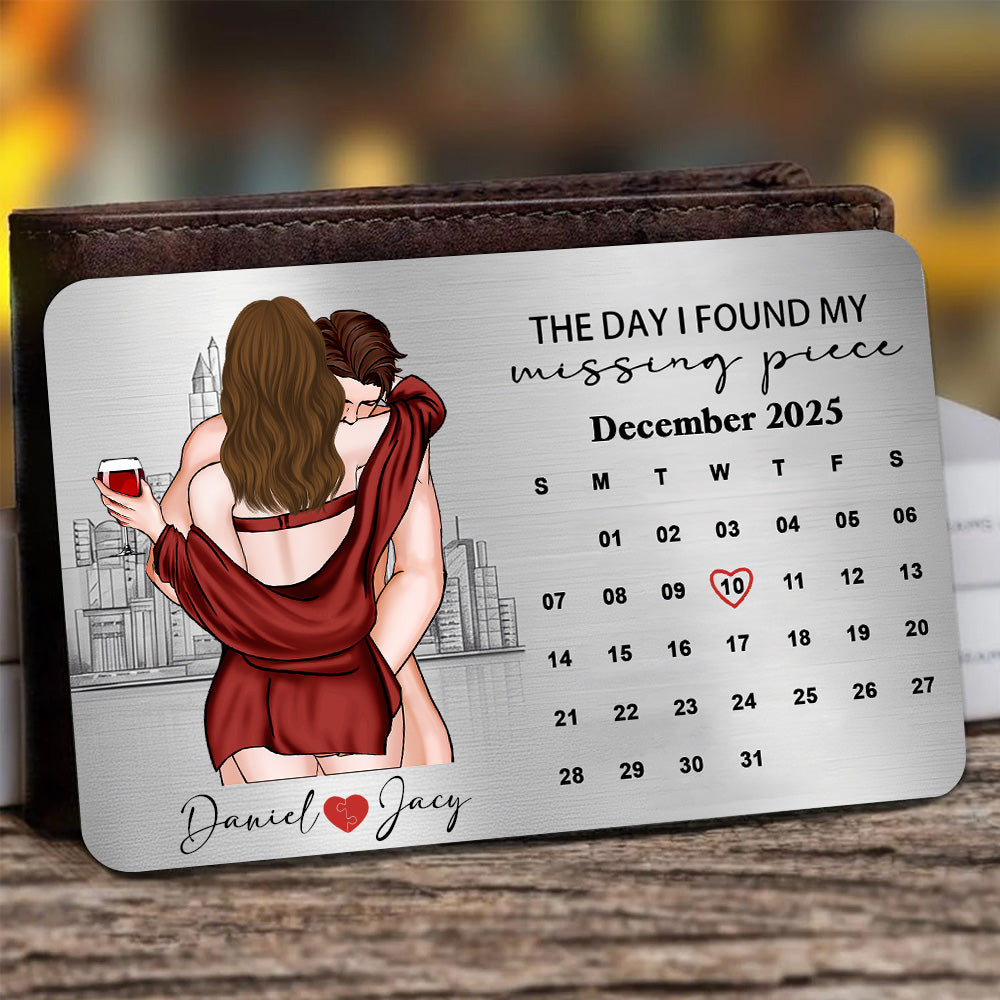 The Day I Found My Missing Piece – Personalized Card Custom Christmas Gift for Girlfriend, Couple, Valentine’s Day, Anniversary NA02 Li29