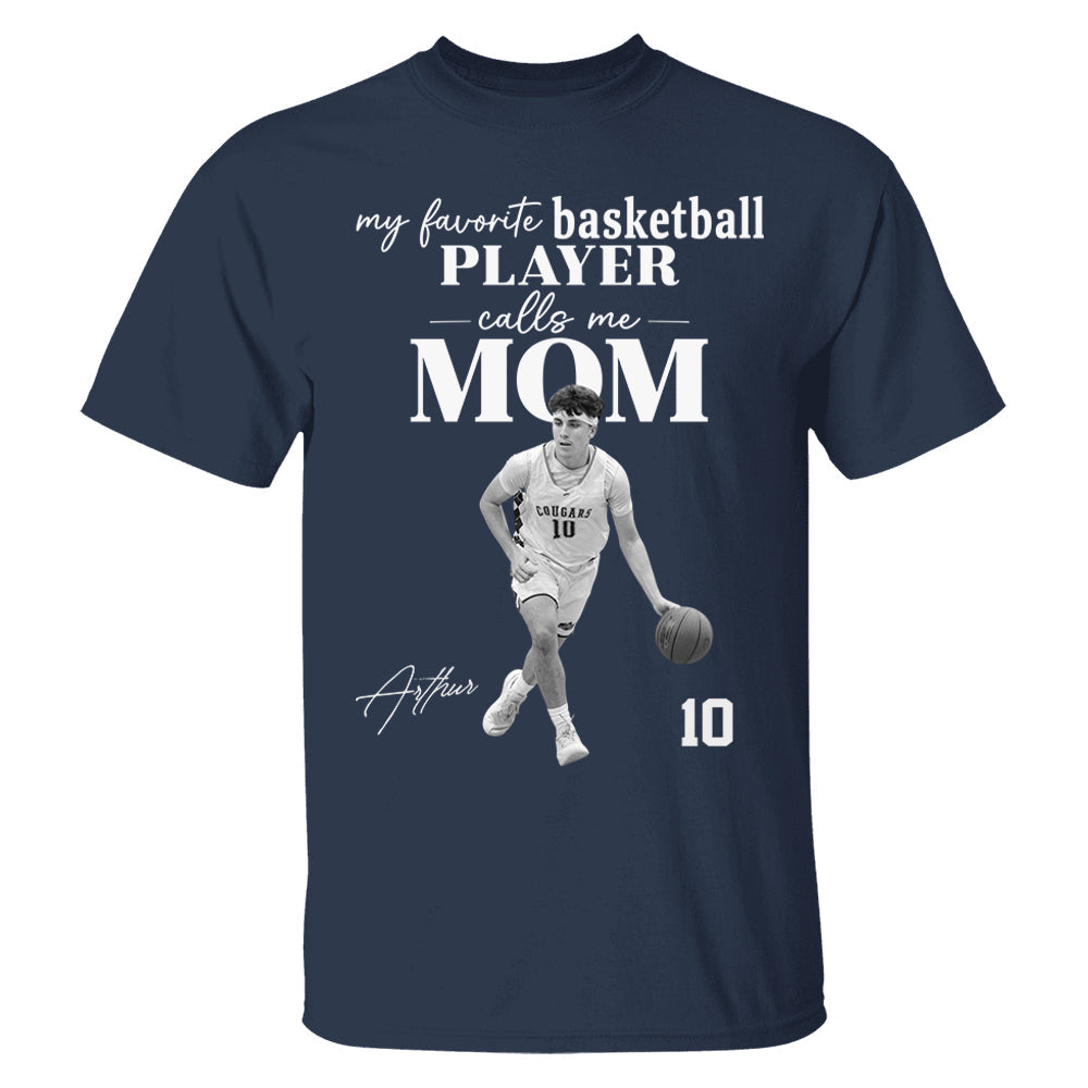 Personalized My Favorite Basketball Player Calls me Mom Washed Tee Retro Bootleg Shirt For Basketball Players T24