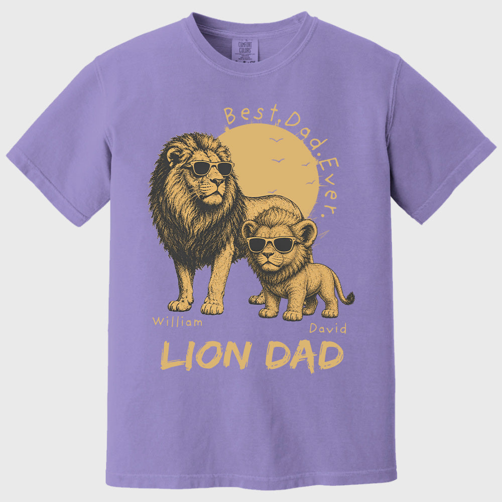 Personalized Lion Dad - Best Dad Ever Lion T-Shirt Father Day Gifts for Dad Funny Papa Tshirt Cool Daddy Lion Tee Pt99