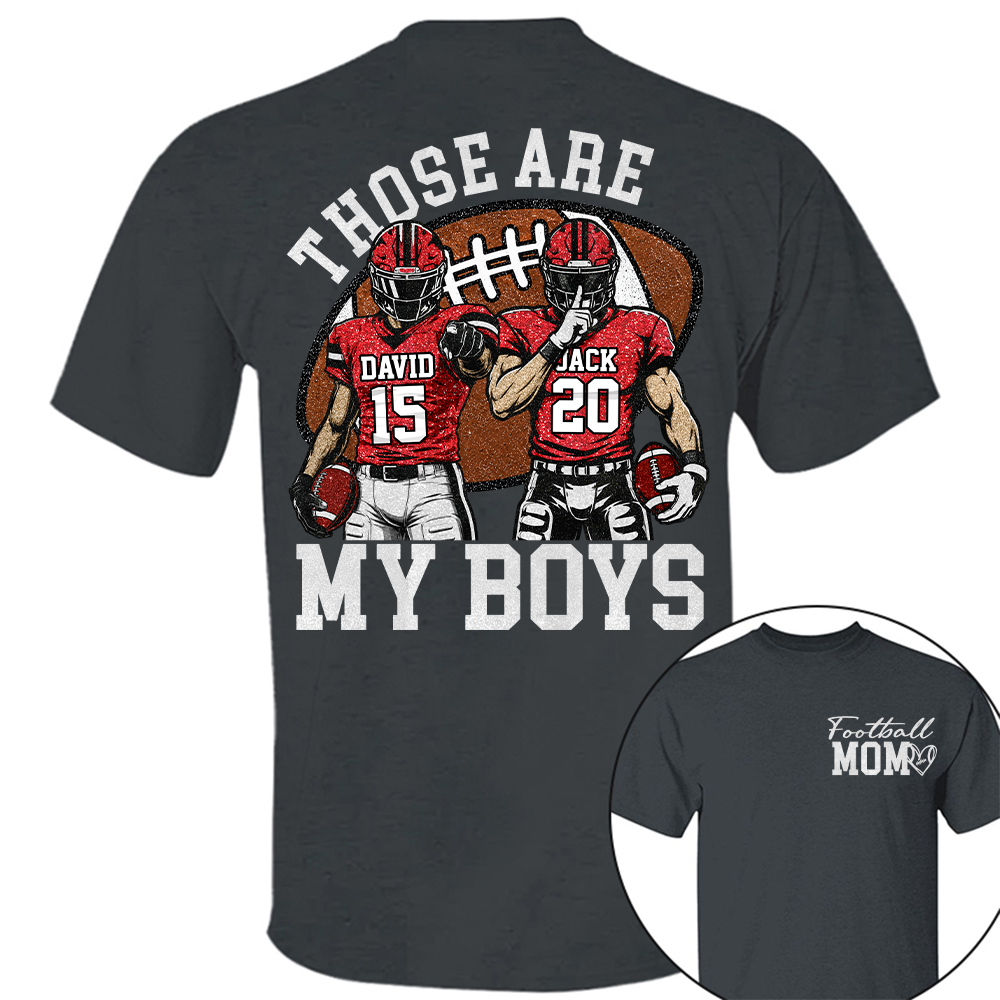 Personalized Football Mom Shirt, Those Are My Boy Sweatshirt, Football Kids Game Day Tee, Retro Cheer Mom Tee Vr2 Na02 Hv01
