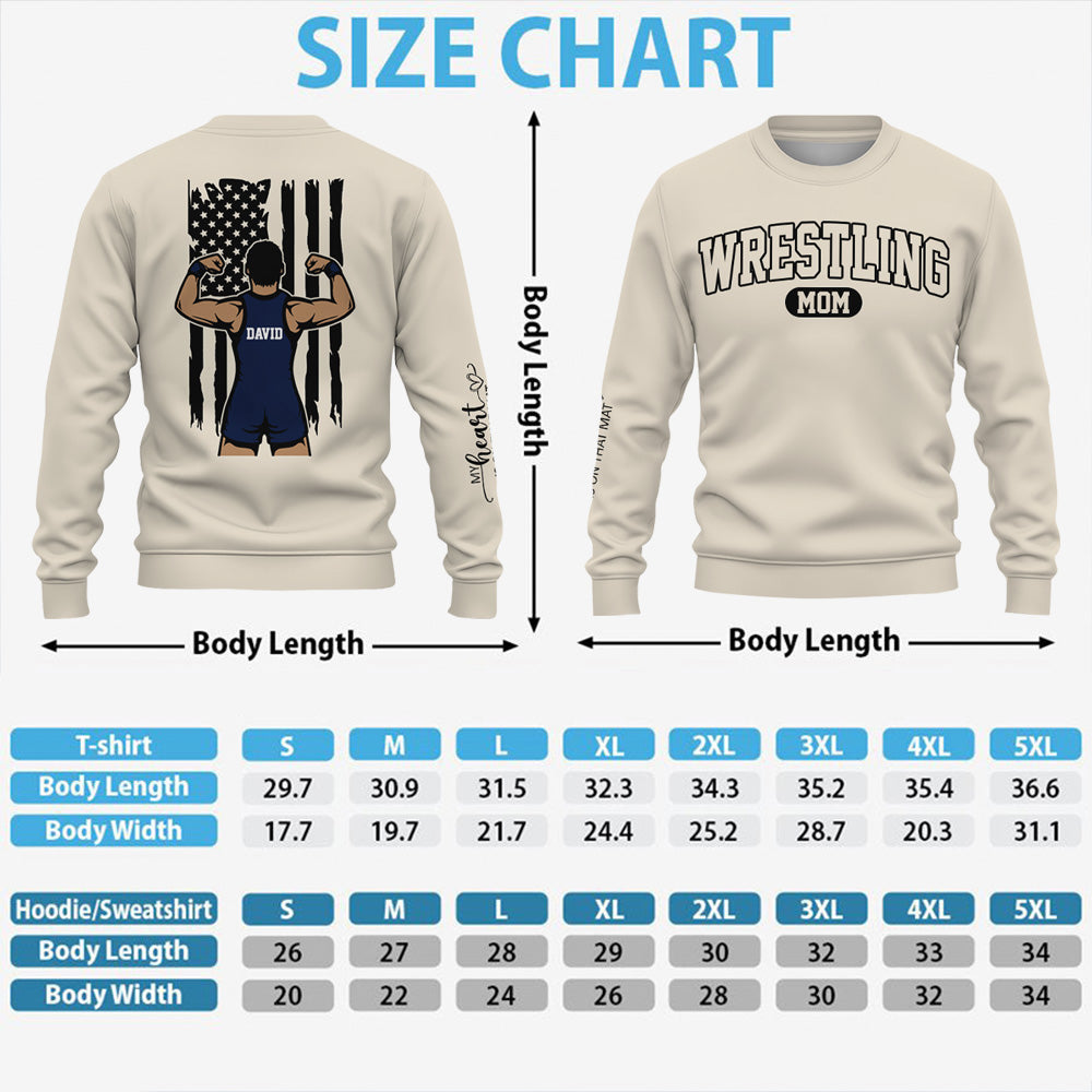 Wrestling Mom - My Heart Is On That Mat - Personalized Shirt For Wrestling Family NA04 Pt99