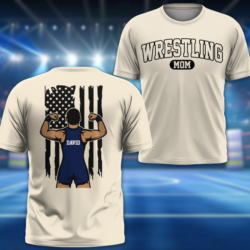 Wrestling Mom - My Heart Is On That Mat - Personalized Shirt For Wrestling Family NA04 Pt99