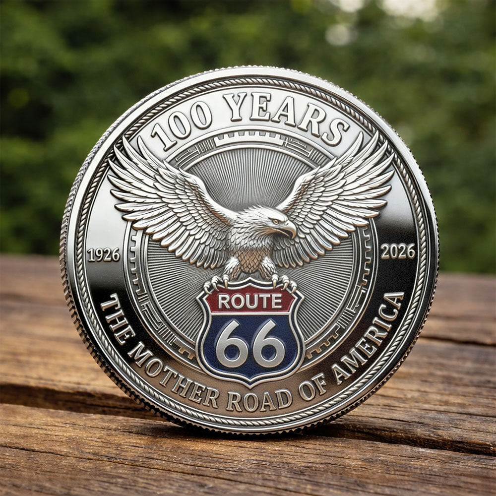 Celebrate 100 Years of Road Route 66 and America 250th Anniversary - Personalized Vehicle Photo Commemorative Coin A2110 Pt99