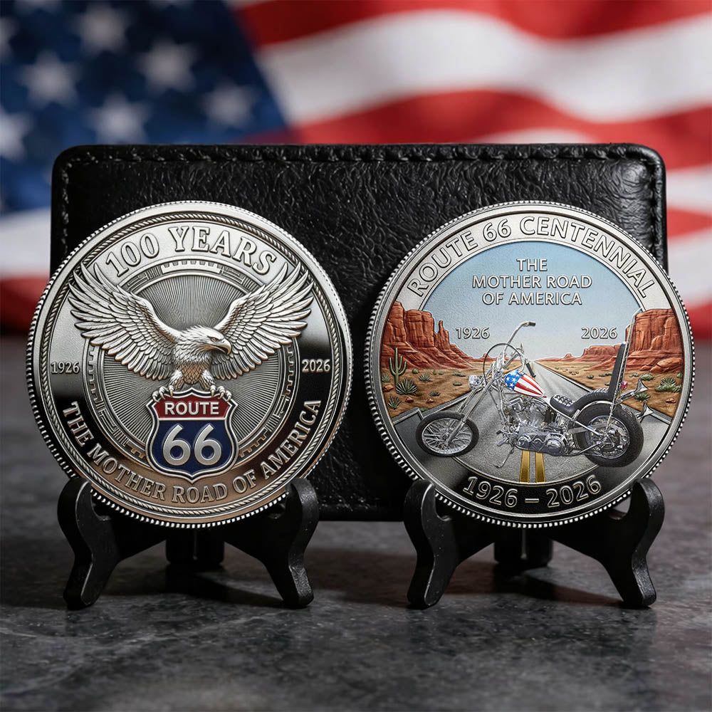 Celebrate 100 Years of Road Route 66 and America 250th Anniversary - Personalized Vehicle Photo Commemorative Coin A2110 Pt99