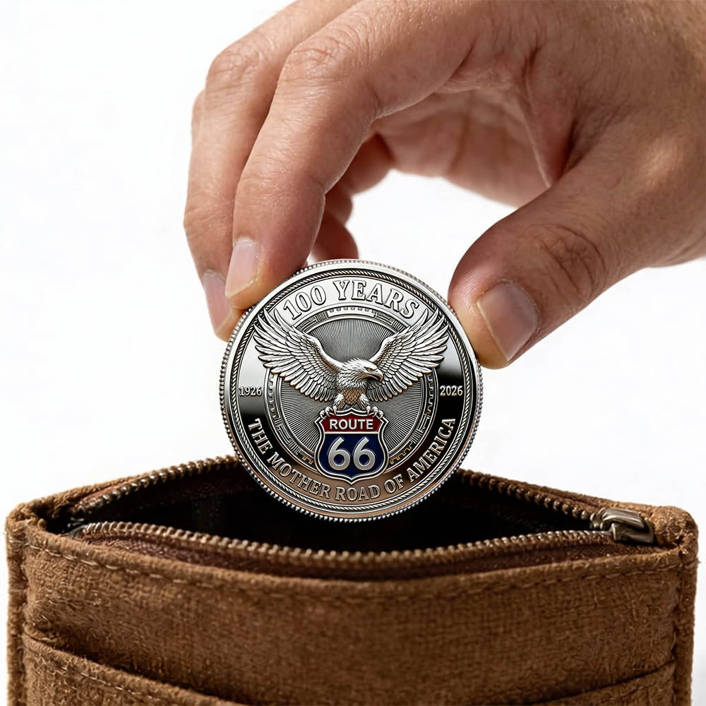 Celebrate 100 Years of Road Route 66 and America 250th Anniversary - Personalized Vehicle Photo Commemorative Coin A2110 Pt99