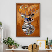 Personalized Deer Hunting Memories, Custom Hunting Collage Canvas, Gift for Hunting Dad, Deer Hunting Gift, Best Gift For Deer Hunters Nh00