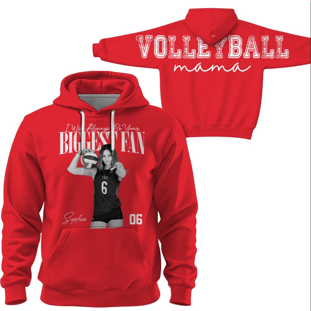 I Will Always Be Your Biggest Fan, Custom Large Back Graphic Volleyball,  Washed Tee Retro Bootleg Shirt, Gift For Volleyball Mom Grandma Sport Family Volleyball Lovers MI209 T24