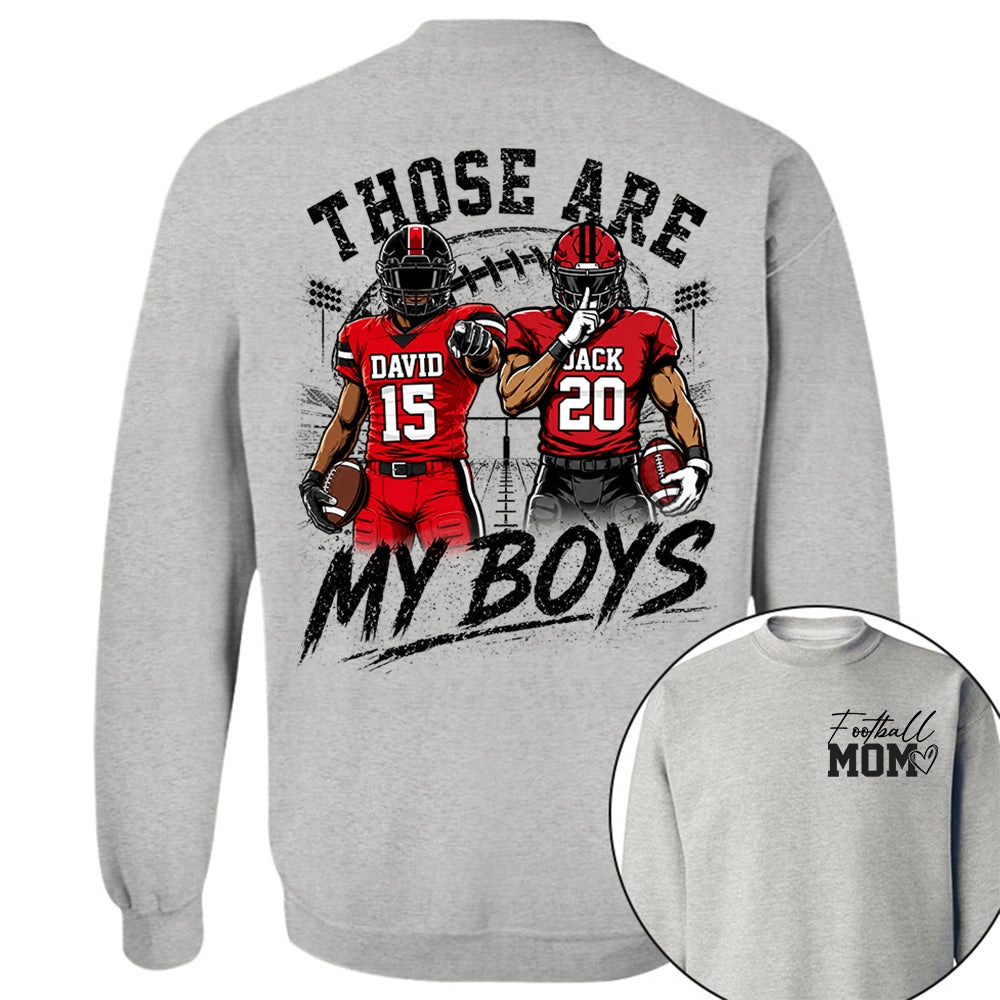 Personalized Football Mom Shirt, Custom Those Are My Boys T-Shirt, Team Name & Player Number Tee, Football Season Gift Na02 VH01