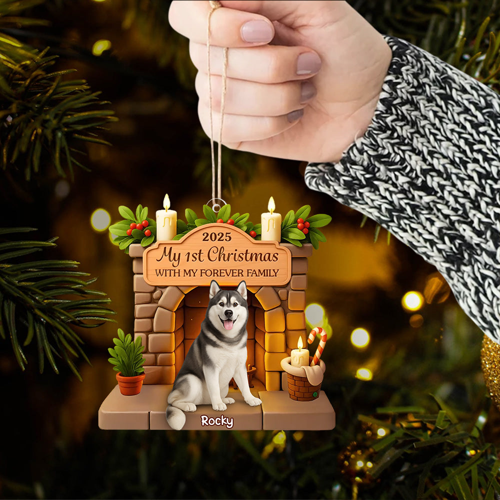 Custom First Christmas Acrylic Ornament - Personalized Christmas Birthday Gifts For Dog Lovers, Dog Dad And Mom - Pawsitively Loved This Christmas Hv01