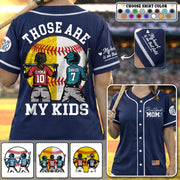 Baseball Softball Mom Ballpark Mom - Personalized Baseball Jersey - Those Are My Kids Baseball Jersey Gift For Sport Family T1807 Pt99