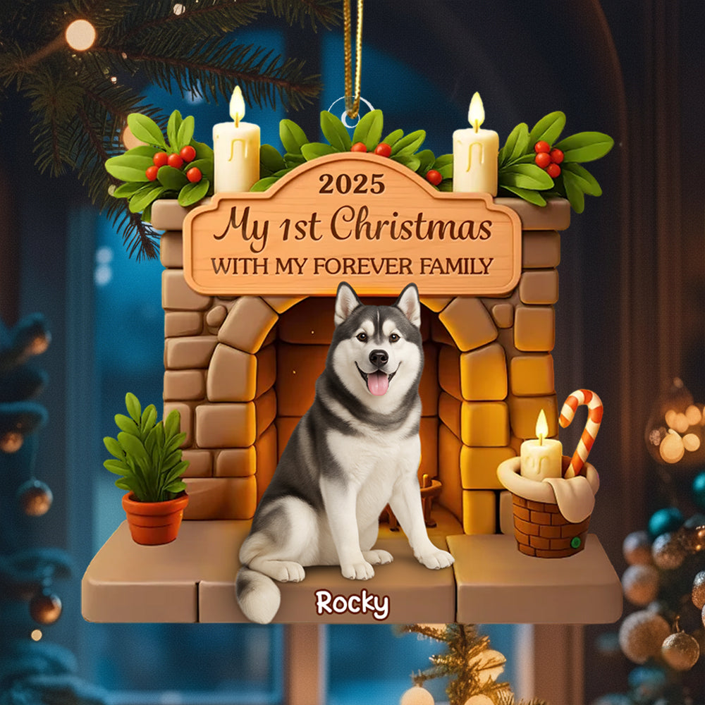 Custom First Christmas Acrylic Ornament - Personalized Christmas Birthday Gifts For Dog Lovers, Dog Dad And Mom - Pawsitively Loved This Christmas Hv01