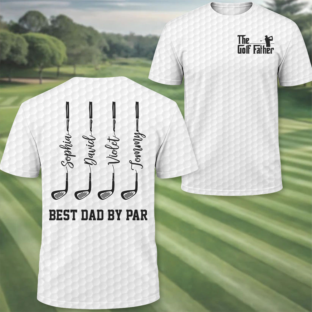 The Golf Father - Best Dad By Par - Personalized Polo Shirt For Dad - Gift For Father's Day A2110 Pt99