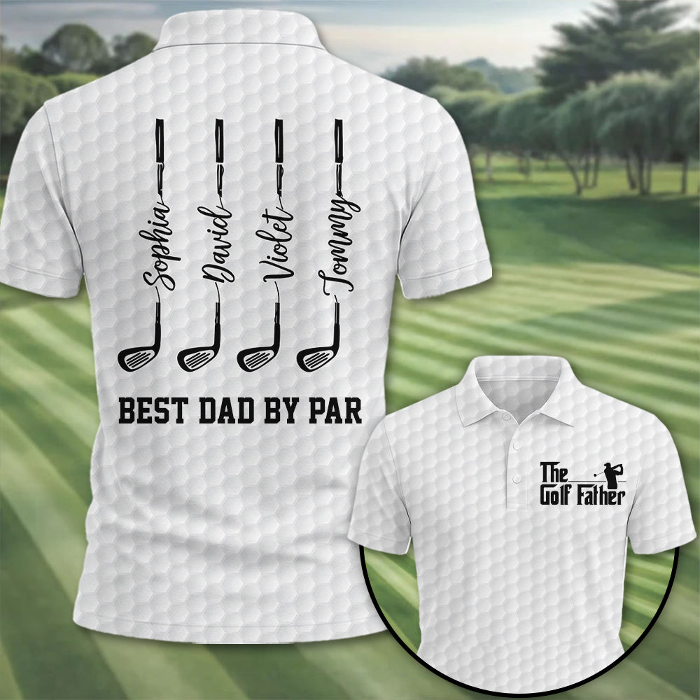 The Golf Father - Best Dad By Par - Personalized Polo Shirt For Dad - Gift For Father's Day A2110 Pt99