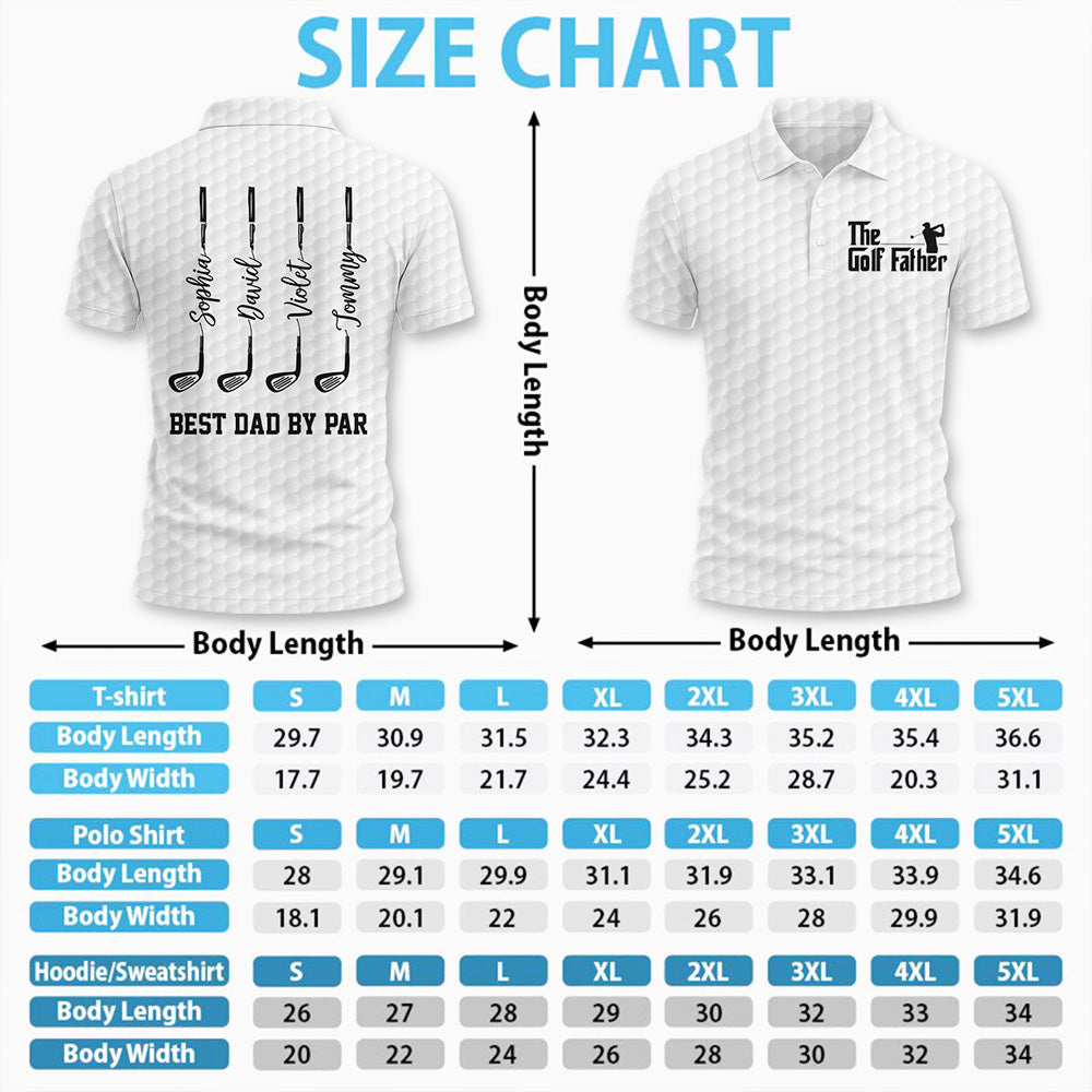 The Golf Father - Best Dad By Par - Personalized Polo Shirt For Dad - Gift For Father's Day A2110 Pt99