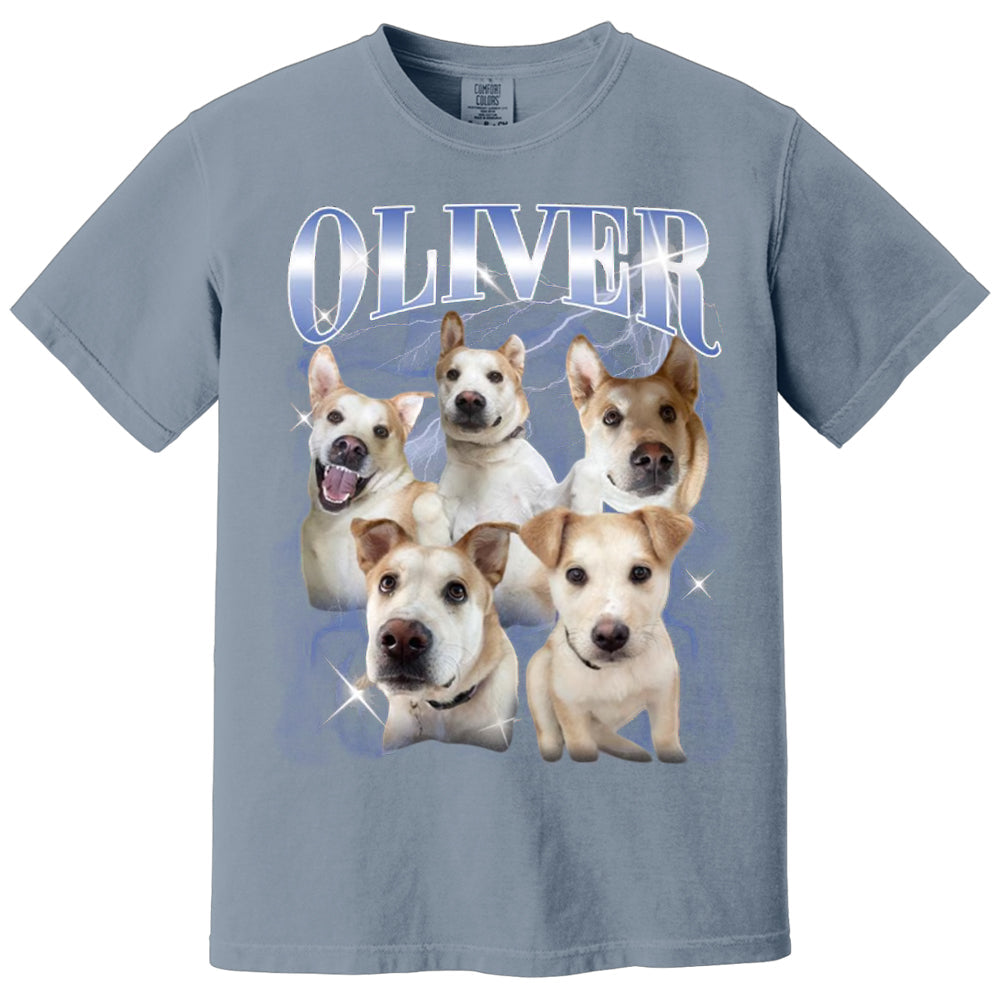 Custom Vintage Pet Shirt - Personalized Dog Bootleg Rap Tee, Retro 90s Graphic T-Shirt, Dog Lover Apparel, Custom Pet Face Design